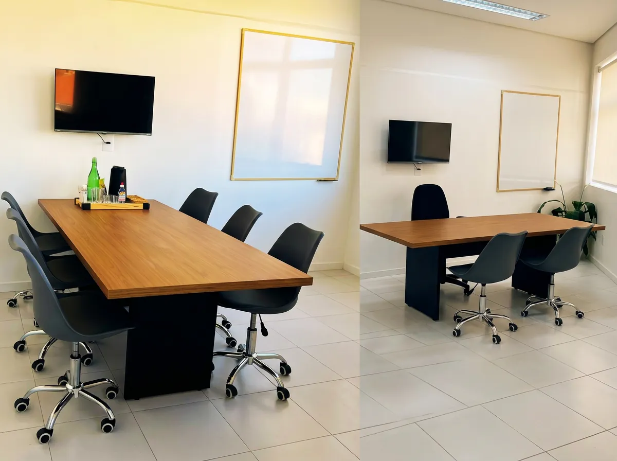 Sala de reunião e atendimento do Coworking Raposo